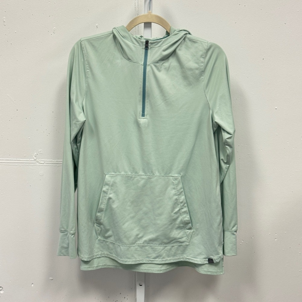 L.L. Bean Mint Green Quarter Zip Hoodie Active Pullover 509294 Size Medium